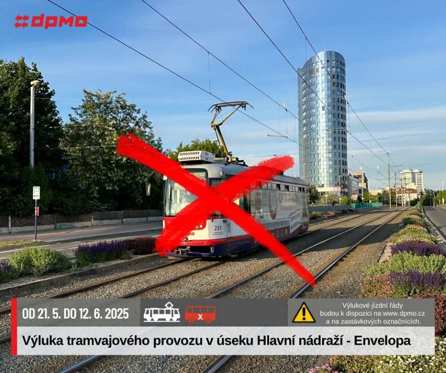 Olomouc: Náhradní autobusy místo tramvají kvůli výluce